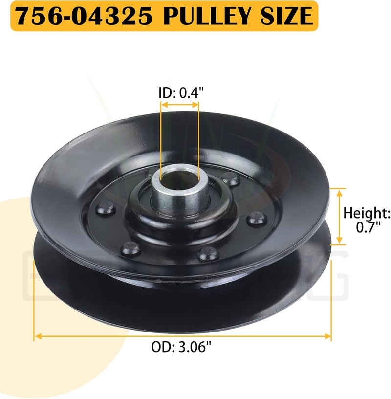 BOSFLAG 756-04325 Idler Pulley Replaces MTD 756-04325 Cub Cadet 756-04325 Troy Built 756-04325 Pulley 756-04325 756 04325 75604325 for Craftsman T1000 T1200 T1400 T1600 T1800 T2700 T1100 T3000 Tractor - Image 4
